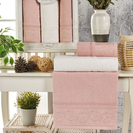 Комплект махровых полотенец 3 шт. "Two Dolphins" Penza пудра 50*90 см-2 шт, 70*140 см-1 шт