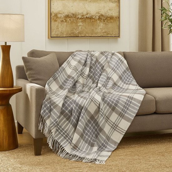 Плед "Vladi" Метро Canny белый/серый/коричневый 140*200 см