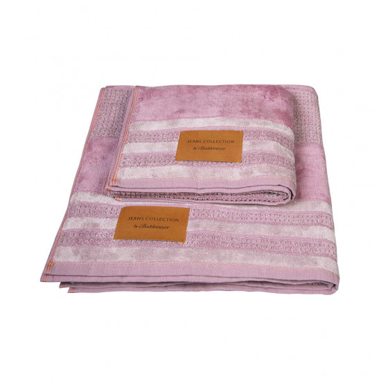 Полотенце махровое 1 шт "Buddemeyer" Jeans розовый 0001 70*135 см