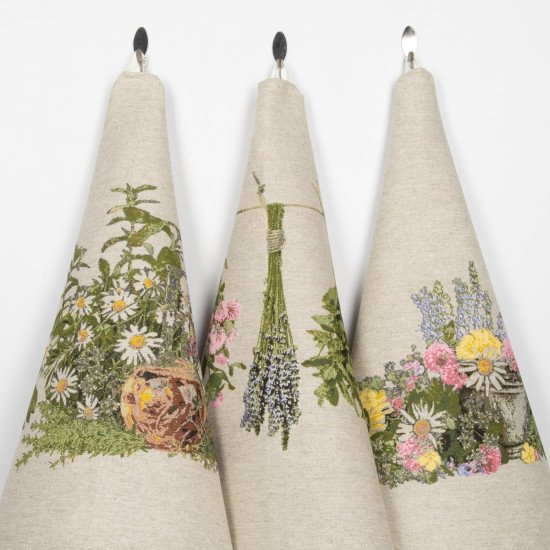 Комплект полотенец для кухни 3 шт. "Белорусский Лён" Целебные травы-3 46*60 см