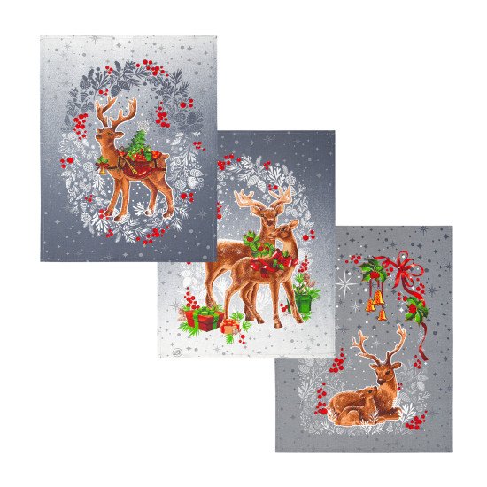 Комплект полотенец для кухни 3 шт. "Арт Дизайн" Рогожка Полярная звезда 45*60 см