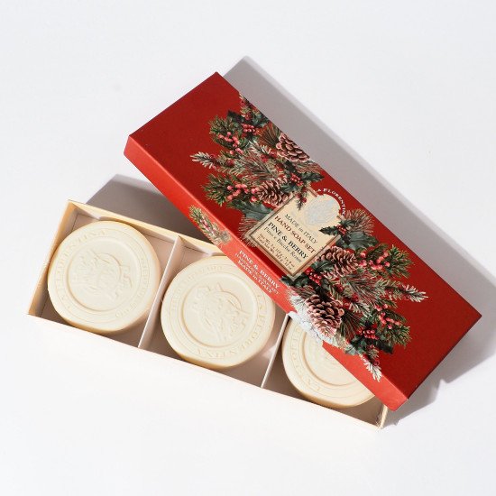 Подарочный набор парфюмированного мыла 3 шт. "La Florentina" Xmas/Новогодний Pine&Berry/Сосна и ягоды 3*115 г