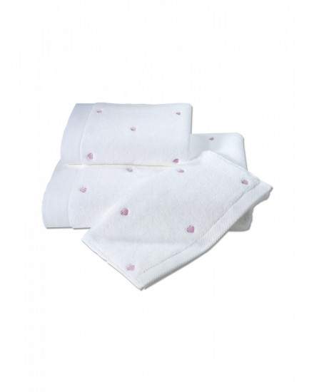 Полотенце махровое 1 шт Love белый-фиолетовый 75*150 см