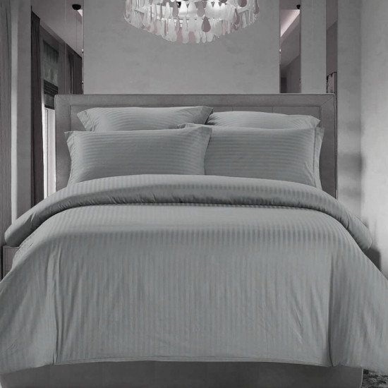 Простыня "Butterfly" Страйп-сатин серебро 160*220 см