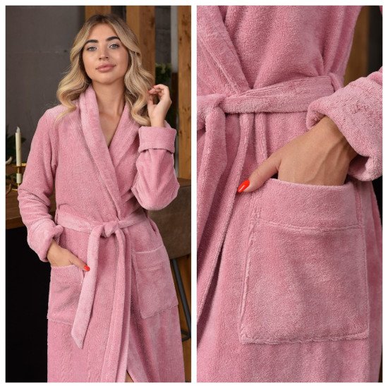 Халат женский велюровый "Vien" Kimberly роза 44-46 (S/M)
