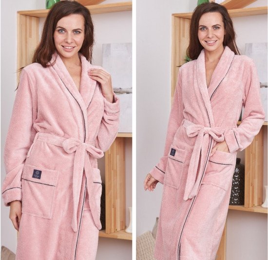 Халат женский велюровый "Vien" Trendy pudra 46 (M)