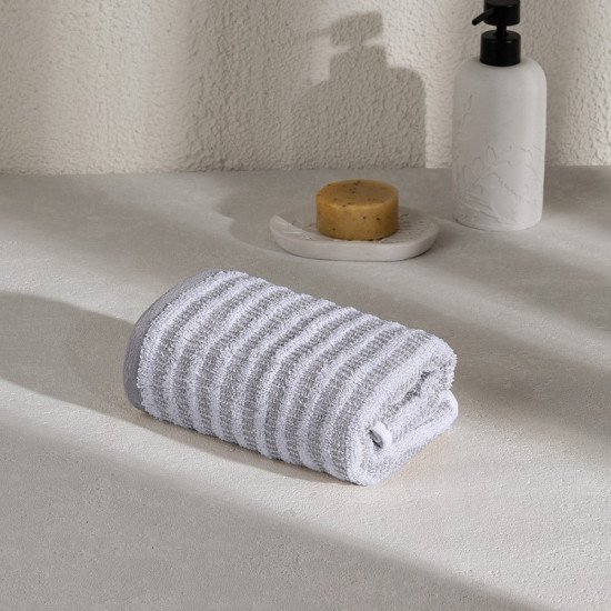 Полотенце махровое  кухонное "DeNastia" Motive серый/белый D100353 35*70 см