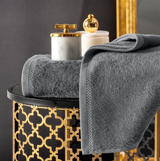 Полотенце махровое 1 шт "Karna" Akra серый 70*140 см