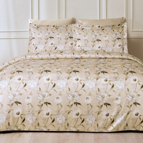 Постельное белье Сатин/шелк- Vienna бежевый Евро