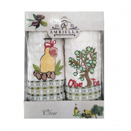 Комплект полотенец для кухни 2 шт. "Ambiella" Олива 35*50 см