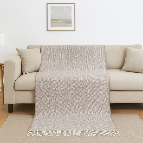 Плед "Paters" Familia с кашемиром Loom белый/коричневый 140*200 см