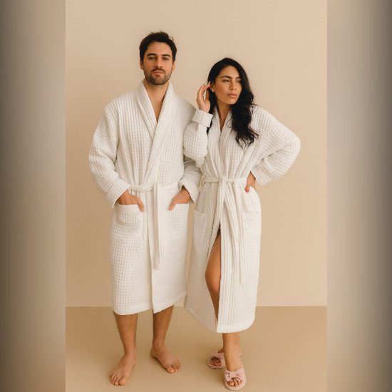 Халат вафельный  Бохо Кимоно белый 48-50 (L/XL)