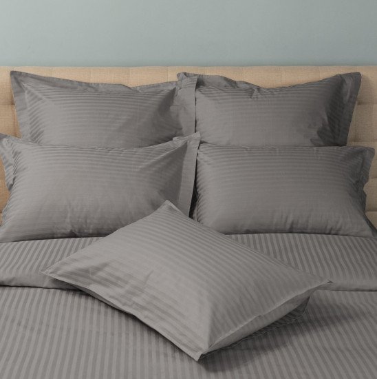 Комплект наволочек 2 шт. Страйп-сатин асфальт 70*70 см