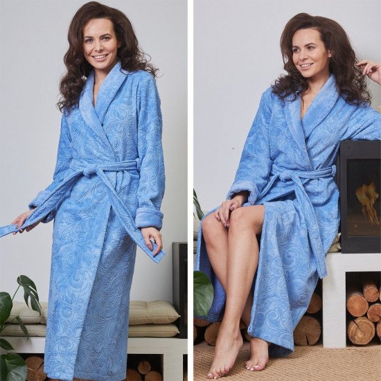 Халат женский велюровый "Vien" Belinda фиалка 44-46 (S/M)