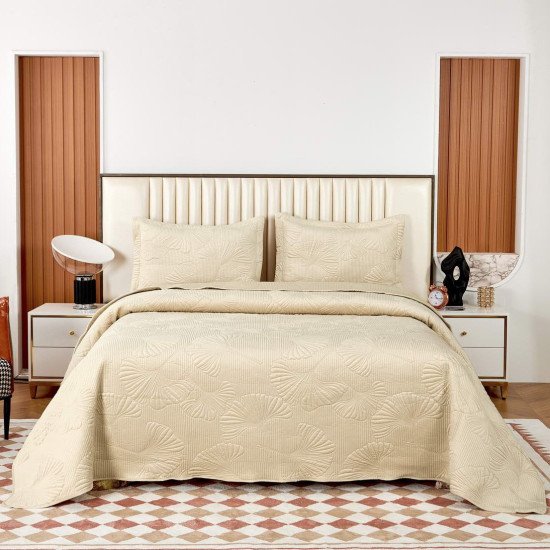 Покрывало с наволочками Бенита кремовый 240*260 см