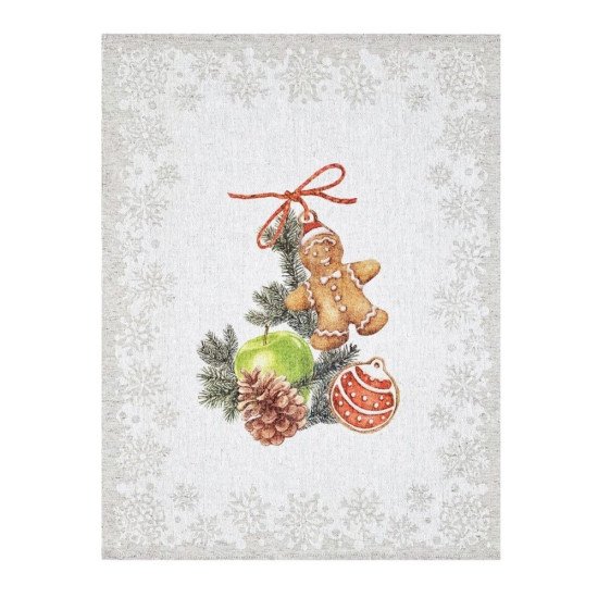 Полотенце кухонное "Белорусский Лён"  Рождественские пряники 3, рис.933 46*60 см