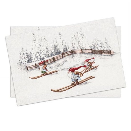 Комплект декоративных салфеток 2 шт. "Гобелен" Гномы лыжники 35*50 см-2 шт