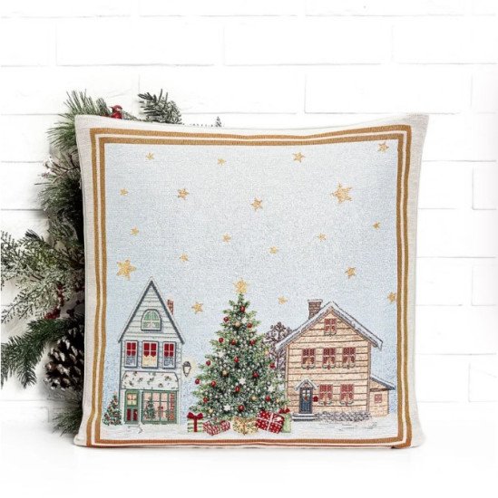 Декоративная наволочка "Гобелен" Зимний Стокгольм 45*45 (±2) см