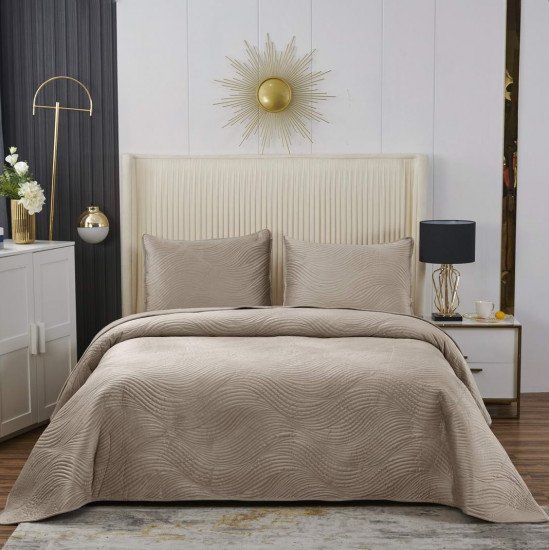 Покрывало с наволочками Жизель бежевый 240*260 см