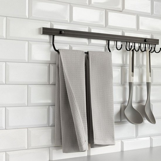 Комплект махровых полотенец для кухни 2 шт  "DeNastia" серый/D100420 35*75 см