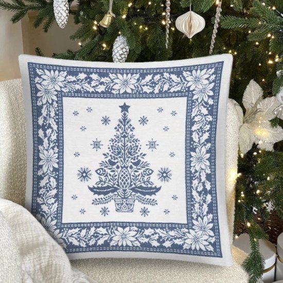 Декоративная наволочка "Гобелен" Нидерланды голубой Ель 45*45 (±2) см