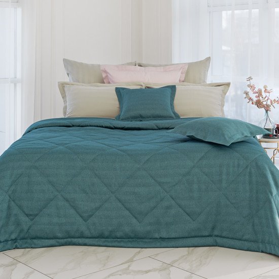 Покрывало  с наволочками Caroline 3260 изумрудный 240*260 см