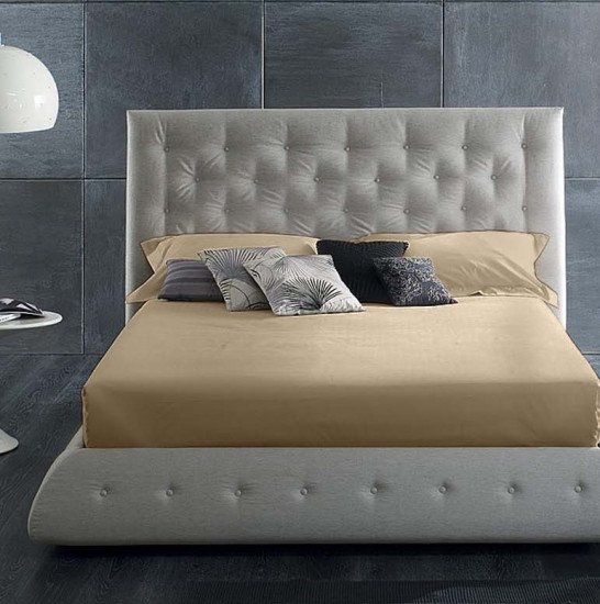 Простыня на резинке Мако-сатин "Primavelle" песочно-бежевый 160*200 высота 28 см