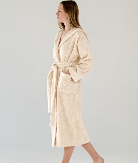 Халат  махровый "Ti Tocco" из неокрашенного хлопка натуральный 54-56