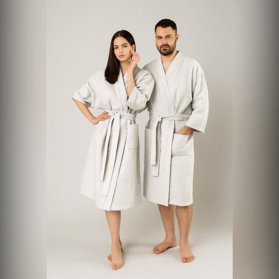 Халат вафельный  Кимоно белый 56-58 (5XL/6XL)