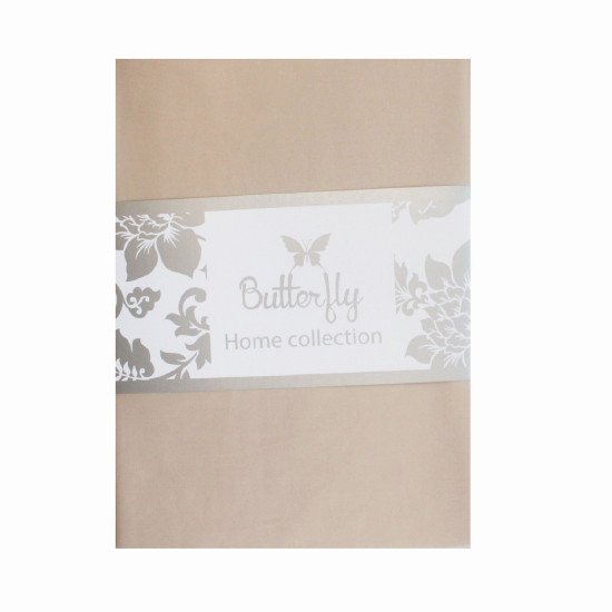 Простыня на резинке "Butterfly" Сатин Делюкс 621 бежевый 160*200 высота 35 см