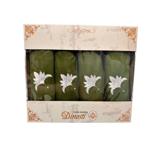 Комплект салфеток 4 шт "Dinosti" v.2 зеленый 42*42 см-4 шт.