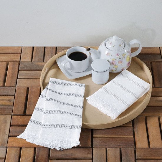 Комплект махровых полотенец для кухни 2 шт. "Arya" Linen белый 40*60 см