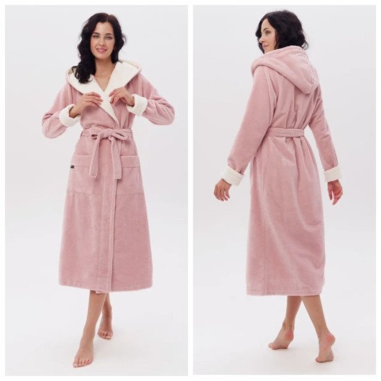Халат женский велюровый "Vien" Olivia pudra 48-50 (L/XL)