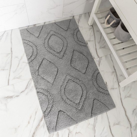 Коврик для ног в ванную 1 шт "DeNastia" Рюши серый/М111313 60*100 см