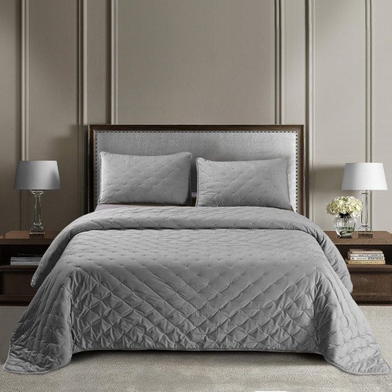 Покрывало с наволочкой Иоланта  серый 240*260 см