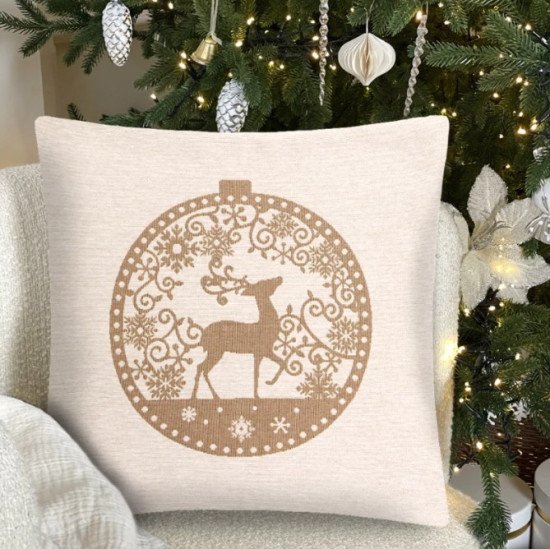 Декоративная наволочка "Гобелен" Нидерланды беж Олень 45*45 (±2) см