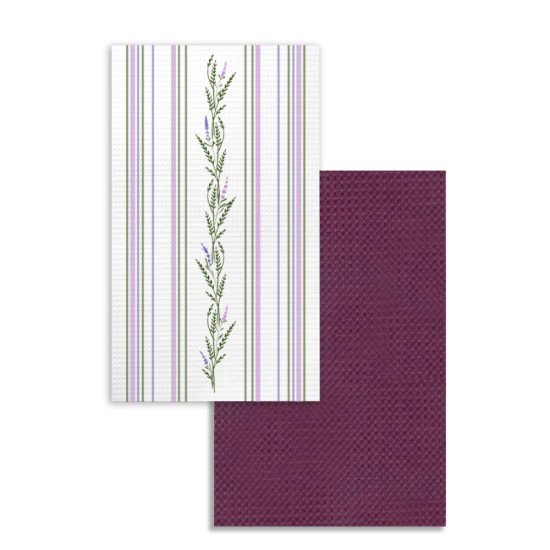 Комплект кухонных полотенец 2 шт "Гранд Стиль" лаванда полоса 35*60 см