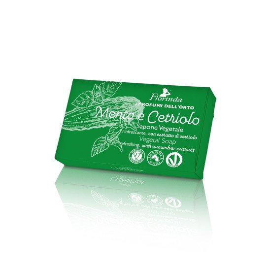 Мыло парфюмированное "Florinda" I Profumi Dell'Orto/Итальянский урожай Menta e Cetriolo/Освежающее с огуречным экстрактом 80 гр