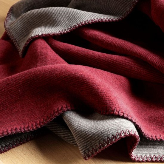 Плед "Biederlack" двусторонний Dunkelrot Anthrazit 150*200 см