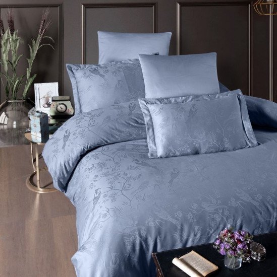 Постельное белье Жаккард "DO&CO" Stesha- голубой Евро