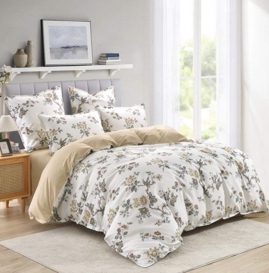 Постельное белье Сатин "Sofi De Marko" Шарли бежевый- Евро