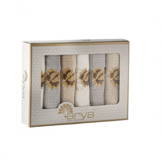 Комплект полотенец для кухни 6 шт. "Arya" Fiona бежевый/кремовый/капучино 30*50 см