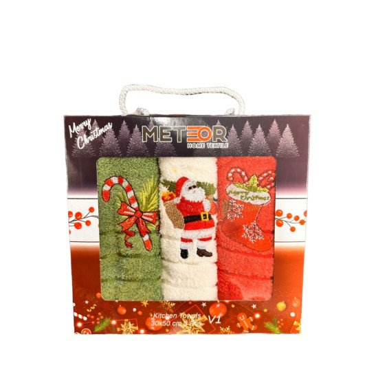 Комплект махровых полотенец для кухни 3 шт. "Meteor" Символ года v1 30*50 см