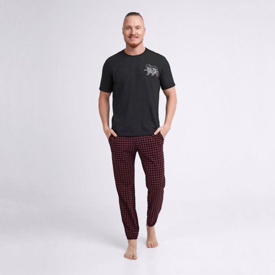 Комплект мужской "Clever" черный/темно-бордовый 46 (M)