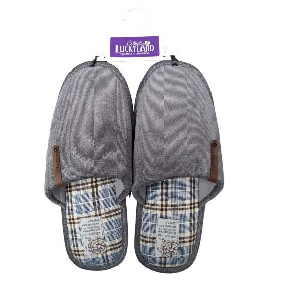 Тапочки мужские "Lucky land" Comfort  серый-1 41