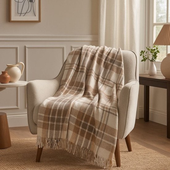 Плед "Vladi" Метро Canny белый/бежевый/коричневый 140*200 см