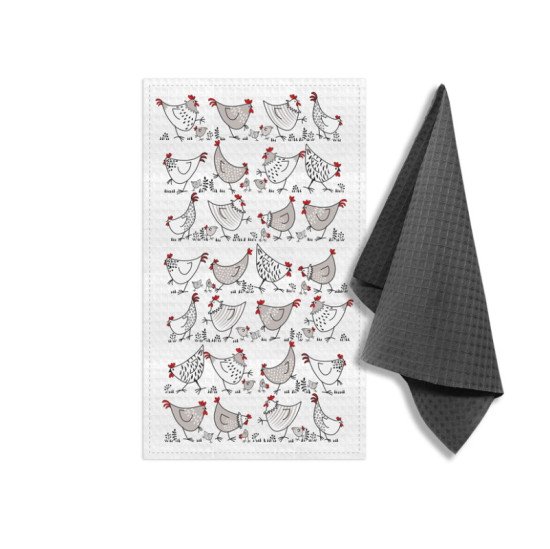 Комплект кухонных полотенец 2 шт "Гранд Стиль" веселые курочки 35*60 см