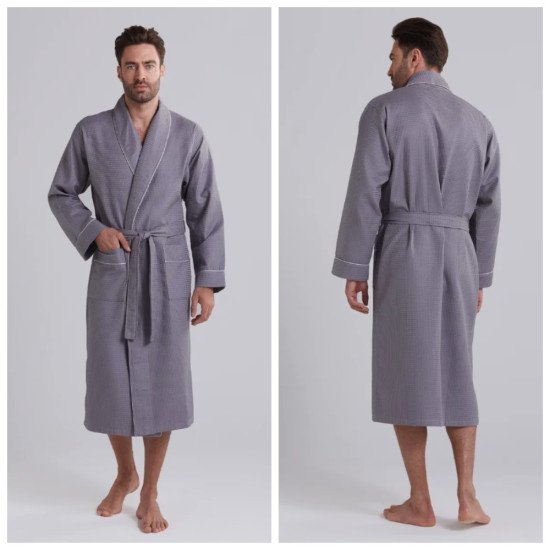 Халат мужской вафельный "Vien" Comfort серый 56 (4XL)