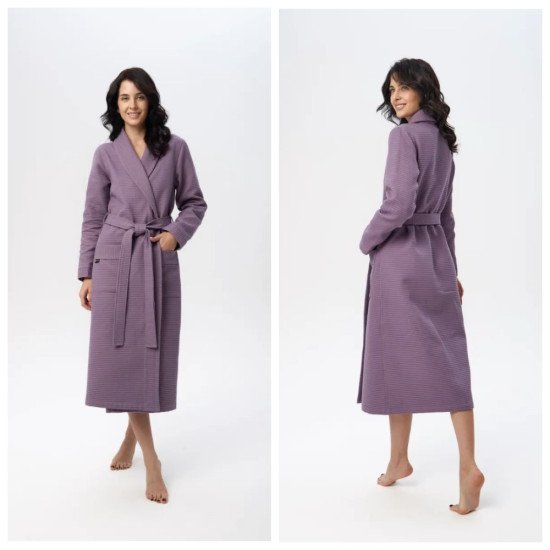 Халат женский вафельный "Vien" Liberty sliva 54 (3XL)