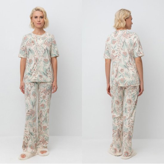 Комплект женский "Very Neat" Акварельные тропики, айвори, арт. ЕП 20204 52 (2XL)